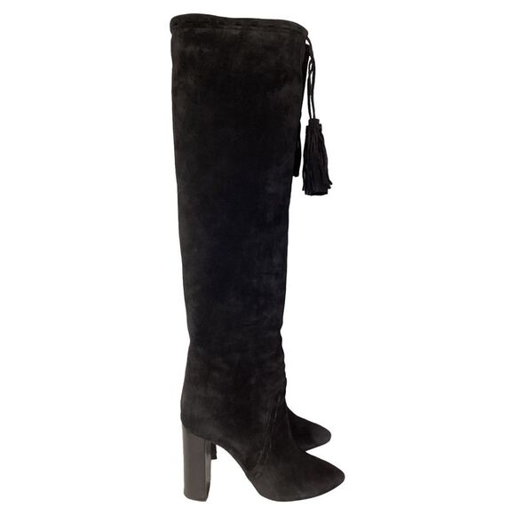 Saint Laurent Meurice 105 Knee Boots in Black Suede - Picture 1 of 8